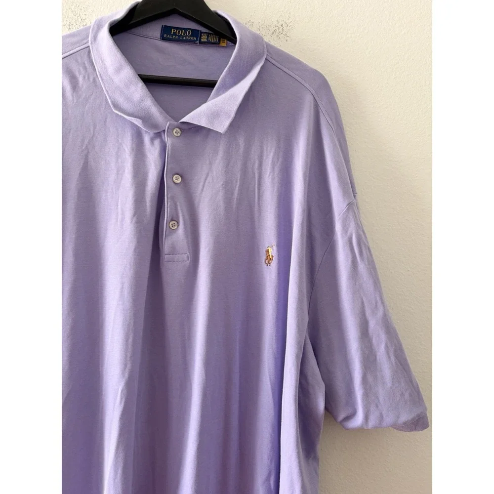 Polo Ralph Lauren Men's Polo Shirt 4XLT Purple Short Sleeve Classic Fit